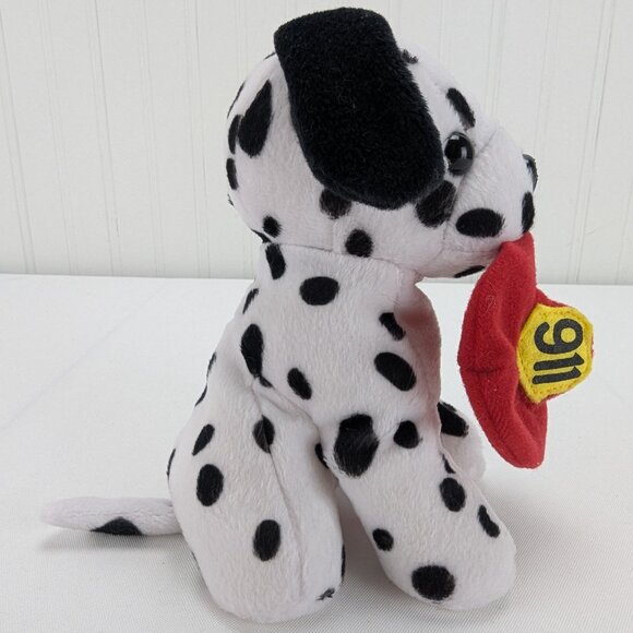 Art's Toy Firefighter Dalmatian Puppy Dog Bean Bag Plush 6" Stuffed Animal 911 - Picture 4 of 9